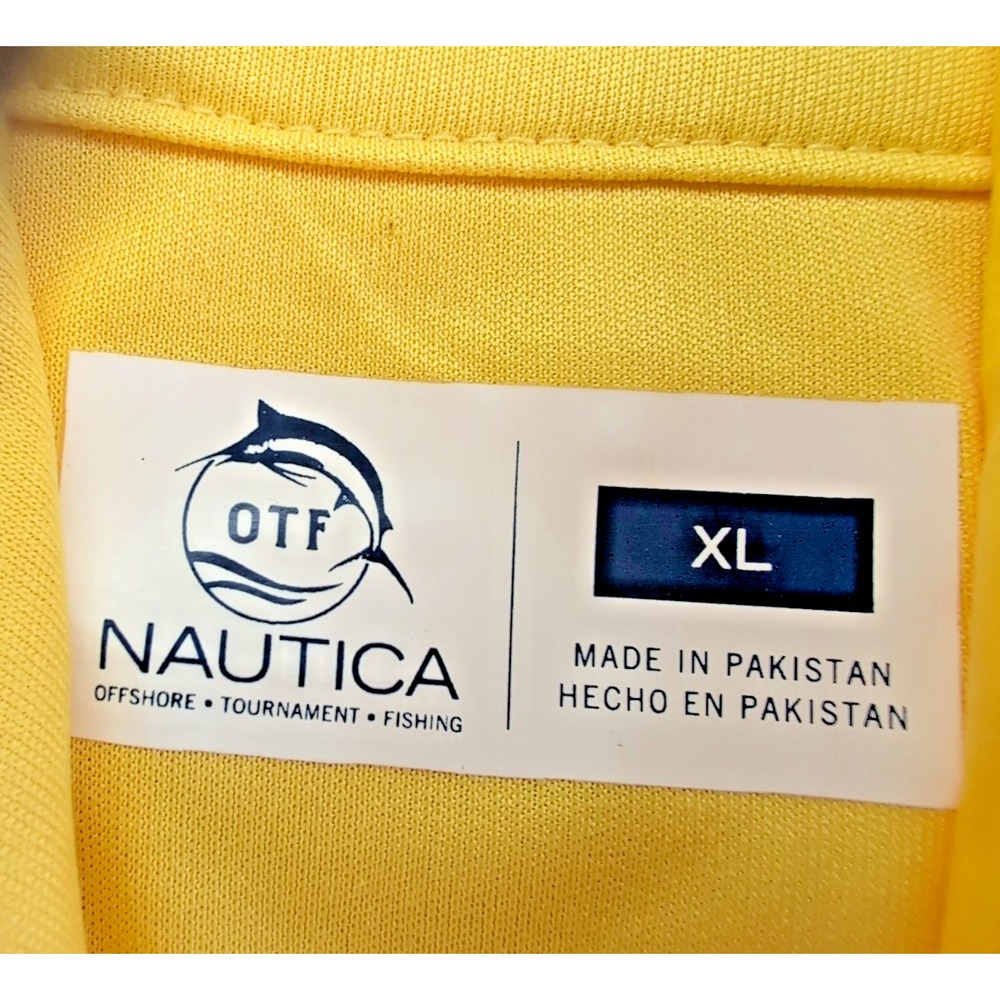 Nautica Angler OTF Men's XL Shirt Yellow Quick Dry Fishing UPF 50+ Ultracool New - Picture 5 of 10